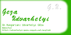 geza udvarhelyi business card